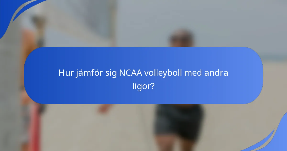 Hur jämför sig NCAA volleyboll med andra ligor?
